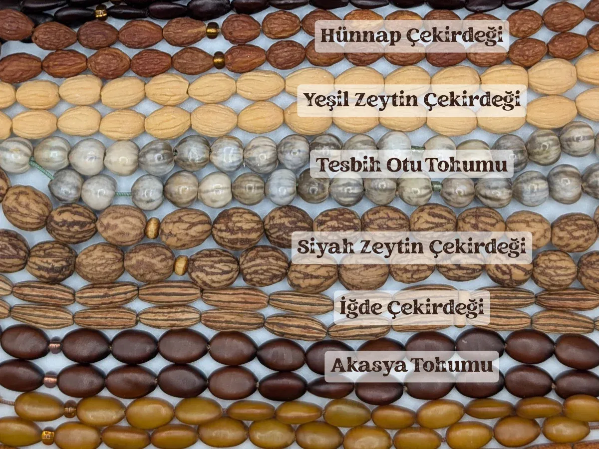 dogal tohum vecekırdek malzemlerı ıle tesbıh ler